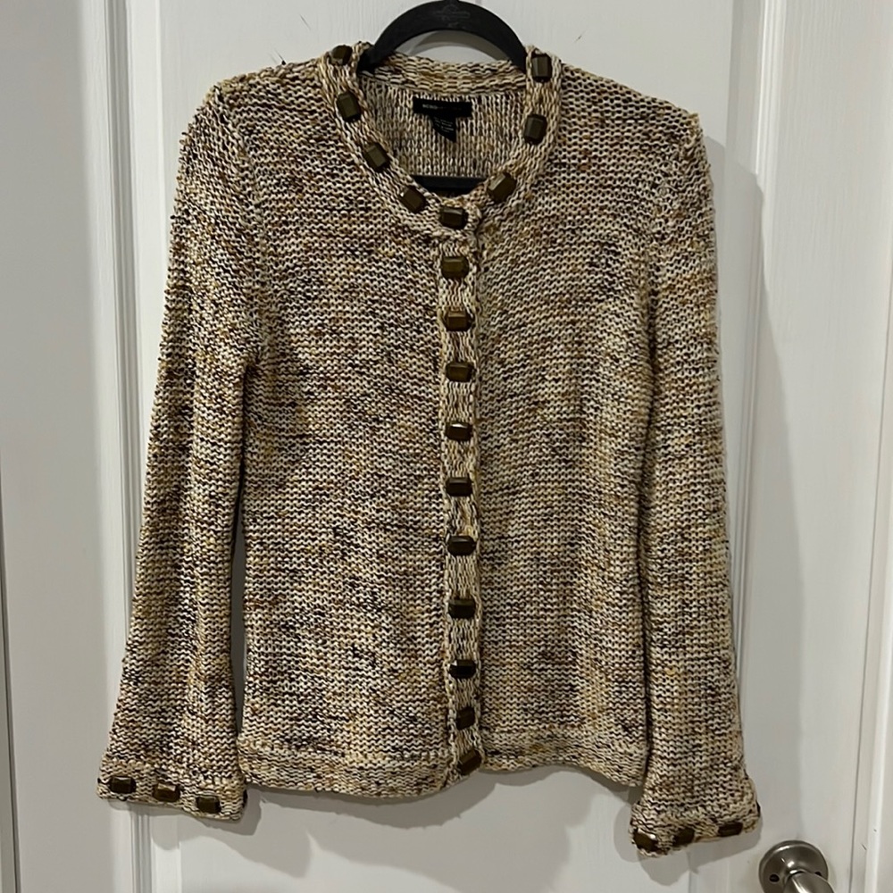Multi color loose knit cardigan